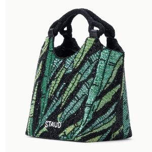 NWT STAUD Beaded Cote Bag, Green Palm